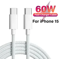 60W PD USB Type C to Type C Cable Data Line For Iphone 15 Xiaomi Poco Fast Charging USB C Cables Type-C Data Charge Cord Wire 3A