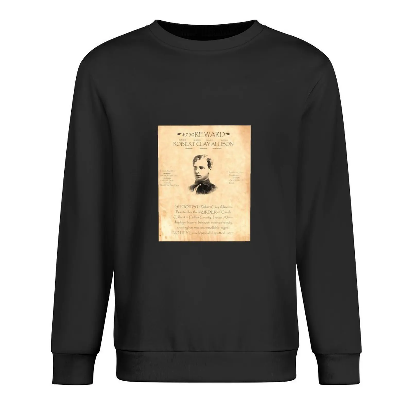 

Robert Clay Allison Wanted Pullover men's sweat-shirt tracksuits mens clothes korean clothes sweatshirt