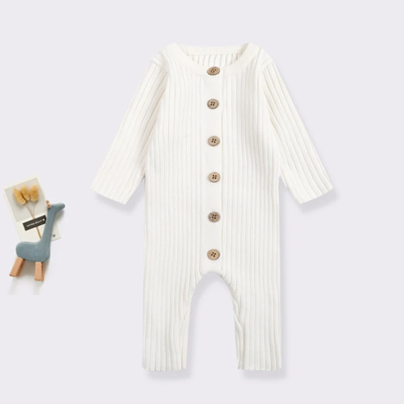 2024 New Autumn Korean Style Climbing Suit Toddler Baby Boys Girl Knitted Romper Infant Baby Jumpsuit 0-24M Baby Clothing