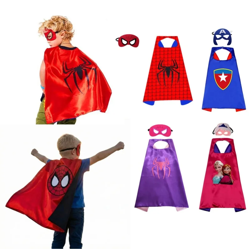 Superhelden-Umhänge und -Masken für Jungen und Mädchen, Spider-Man, Halloween, Cosplay, Festival, Kostümparty, Zubehör, Ostern, Weihnachtsgeschenke