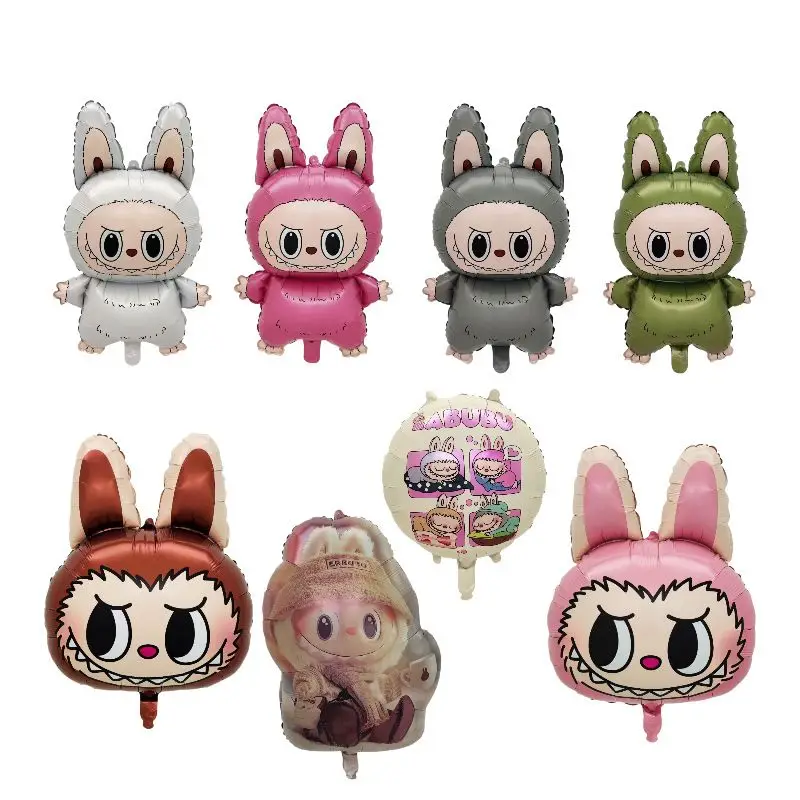 

Kawaii Labubu Cartoon Aluminum Film Balloon Anime Girl's Heart Cute 18-inch Labubu Birthday Party Decoration Balloon
