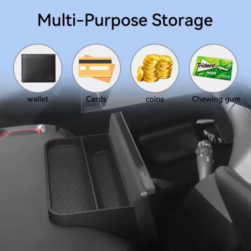 For BYD Shark 2024 2025 Car Dashboard Storage Tray Display Screen Rear Storage Box Tray Organizer Accessories Black