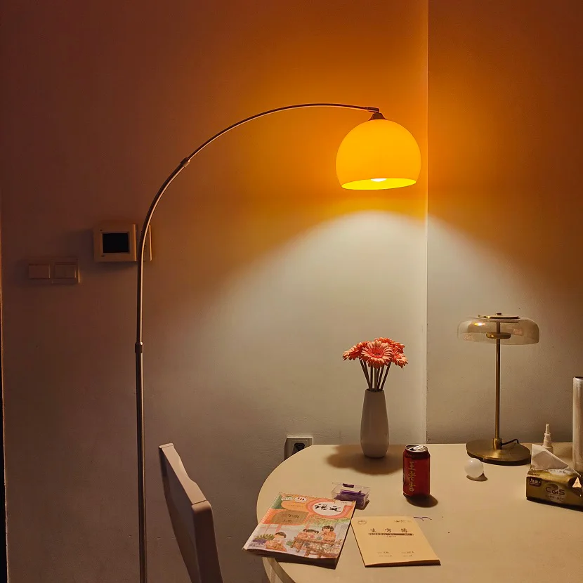 Lámpara de pie simple, sofá de sala de estar, lámpara de mesa grande vertical de lectura con control remoto de lujo, lámpara de pie LED de estudio