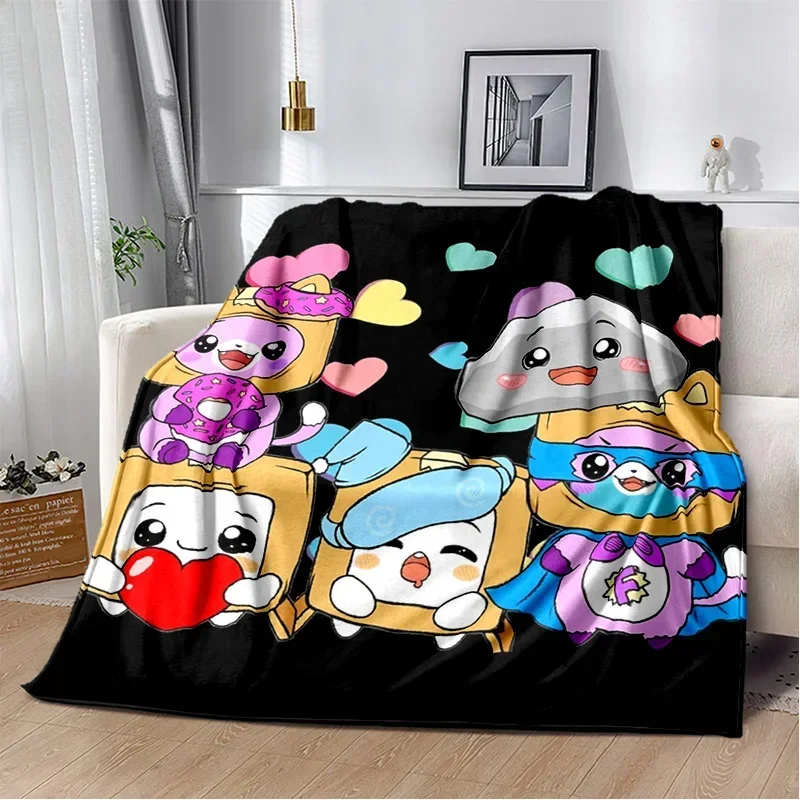 Happy Rocky and Foxy and Boxy Lankybox Soft Plush Blanket Flannel Blanket Throw Blanket for Living Room Bedroom Bed Sofa Picnic