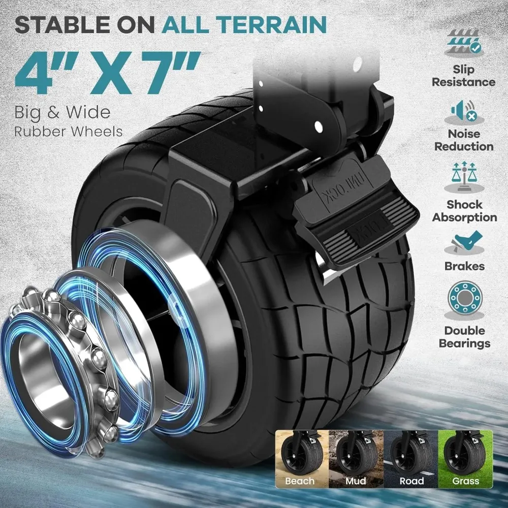 عربة ذات طابقين قابلة للطي 660L XXL مع موسع عالي، عجلات لجميع التضاريس للتخييم، معدات رياضية، للاستخدام المنزلي