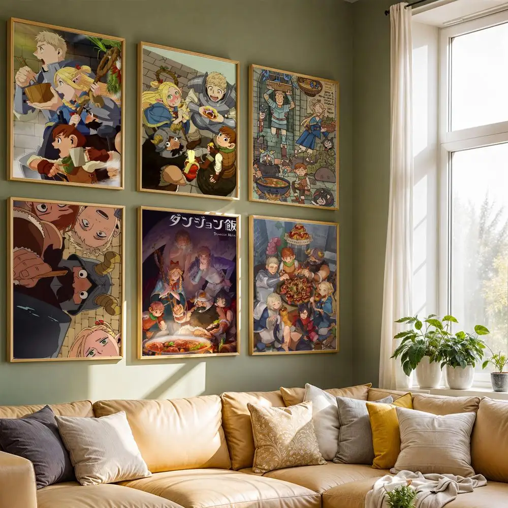 Delicious in Dungeon Anime Poster HD Self Adhesive Waterproof Wall Art Ideal for Home Office Dorm Bedroom Great Gift