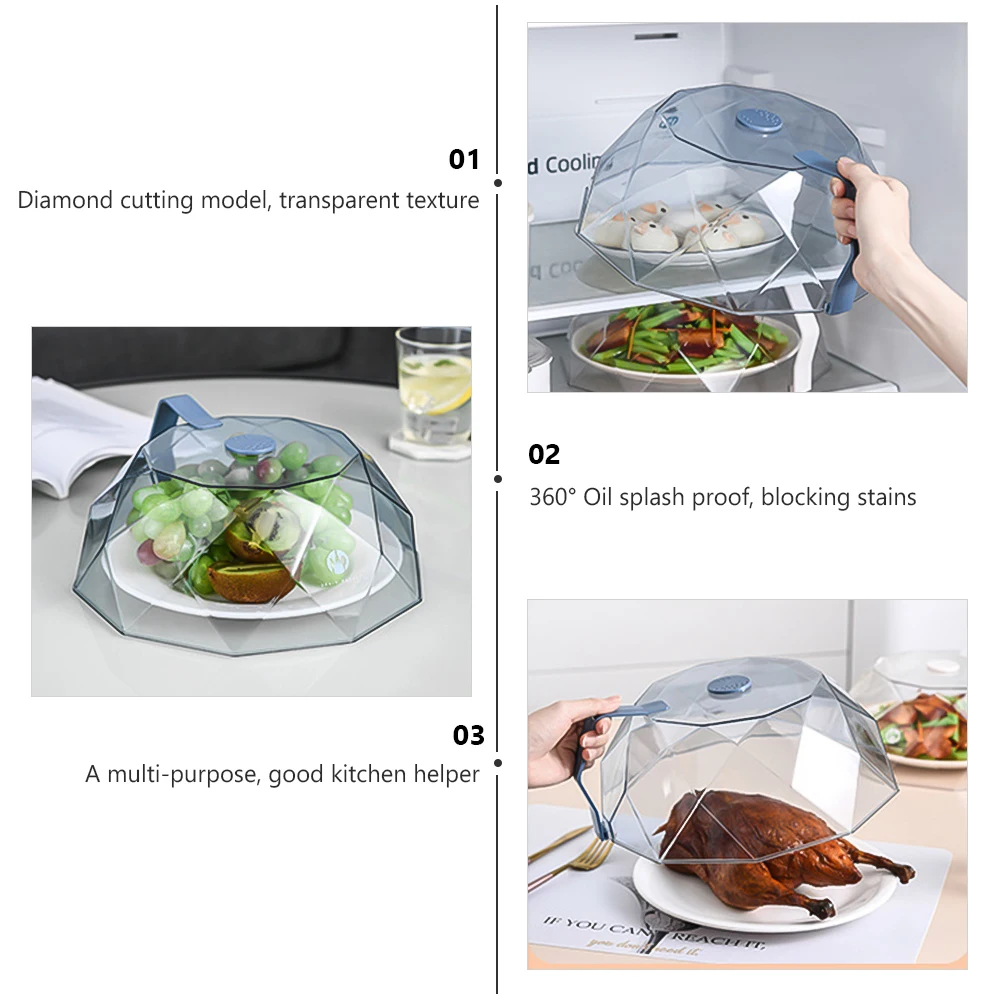 أغطية طعام للميكروويف، واقي من الرش، غطاء زجاجي مقاوم للزيت، لوحة زجاجية للكمبيوتر الشخصي ABS تمنع التدهور والبقاء على البارد