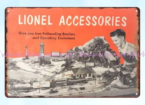 1953 Lionel Accessories train Christmas Tradition Railroading tin sign