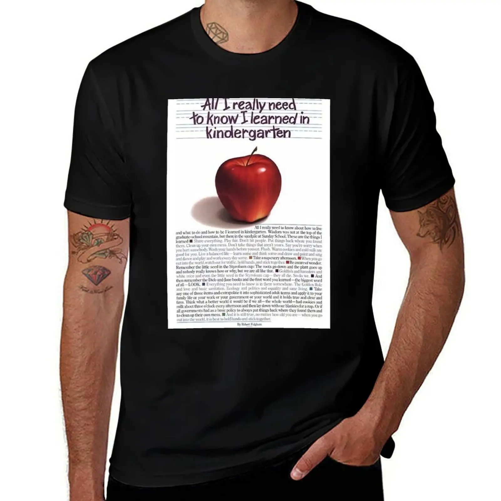 All l Really Need To Know I learned In Kindergarten Poster Classic T-Shirt Basic Short Sleeve Cotton Blend T-Shirt