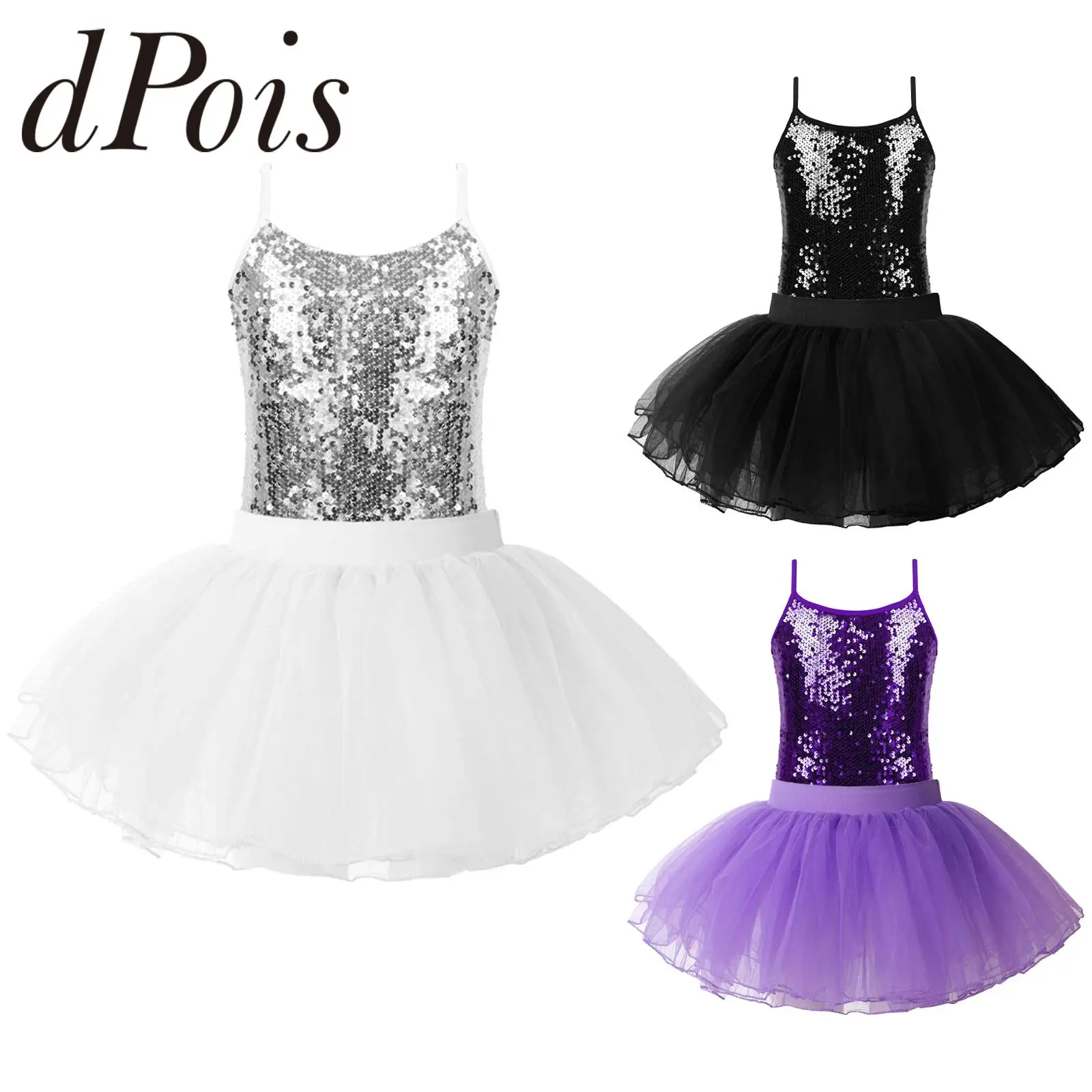 Kids Girls Print Tutu Dress Gymnastics Leotard + Shorts Sleeveless Performance Dancewear Sets Children Ballet Dance Outfits