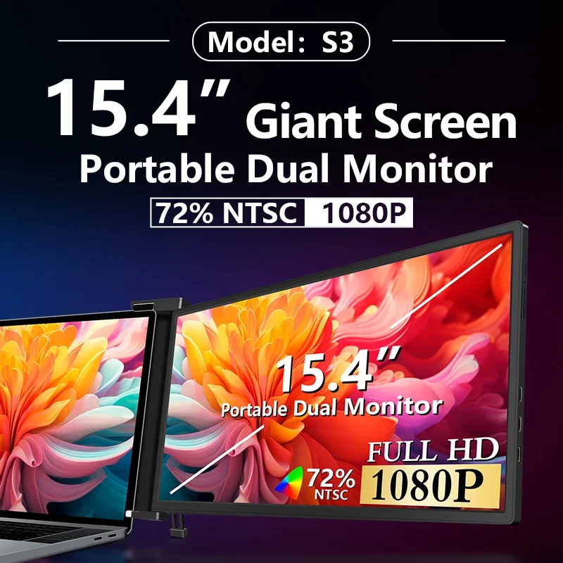 Multi View Monitor With Hdr 2024 Hot Sale 15.4 Inch Ips Lcd Screen Cheap Monitor Extender for Laptop Pc