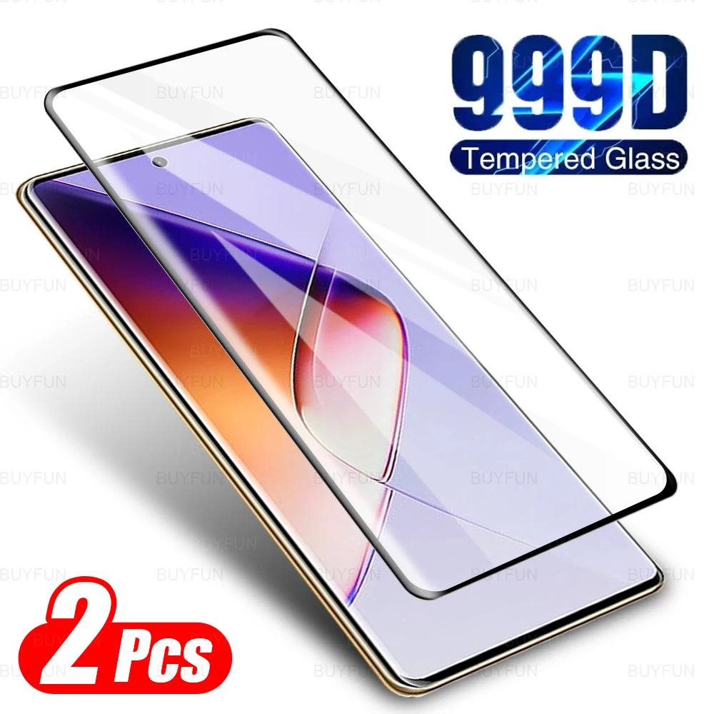 2Pcs Curved Tempered Glass For Infinix Note 40 Pro 5G Protective Film 40Pro 4G 40Pro+ Note40pro Plus Full Cover Screen Protector