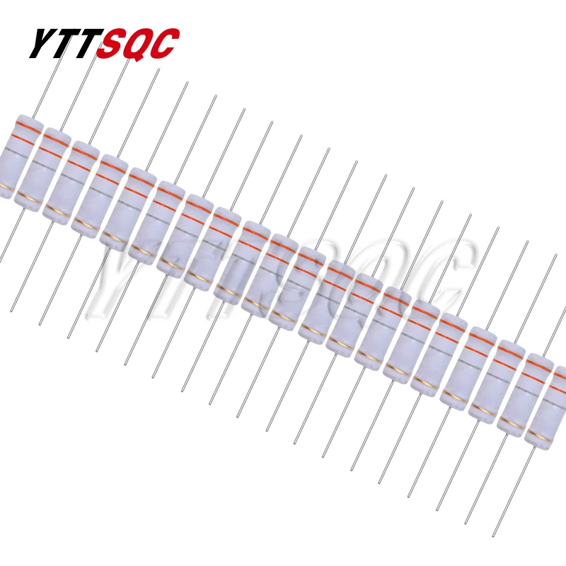 10 buah 5W Resistor film oksida logam 5% 1R ~ 10M 100R 220R 330R 1K 2.2K 3.3K 4.7K 10K 22K 47K 100K 1M 100 220 330 ohm Film karbon