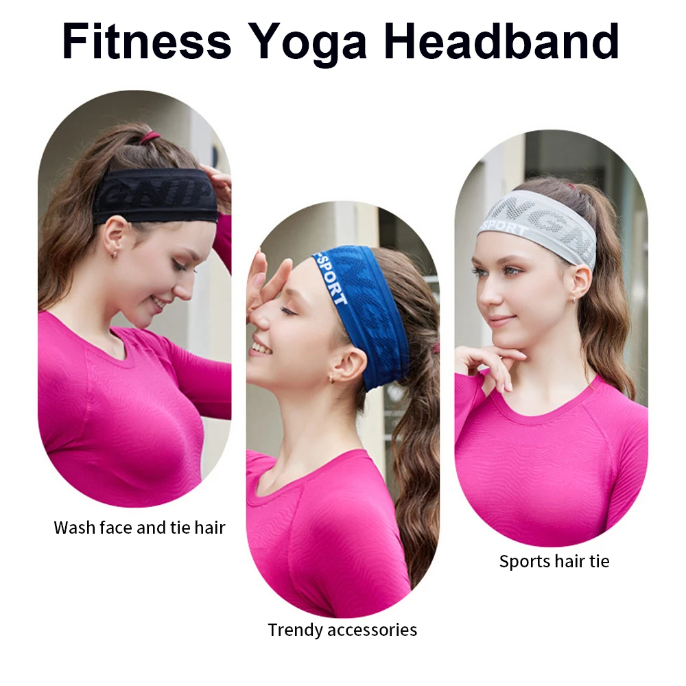 Sport Yoga Sweatband Gym Fitness Ademende Haarband Hardlopen Stretch Zweetverband Hoofdband Haar Wrap Brace Training Zweetband