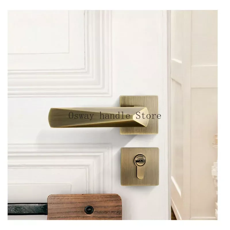 Split lock, bedroom magnetic suction, silent door handle, antique bronze door lock, indoor room door handle, lock