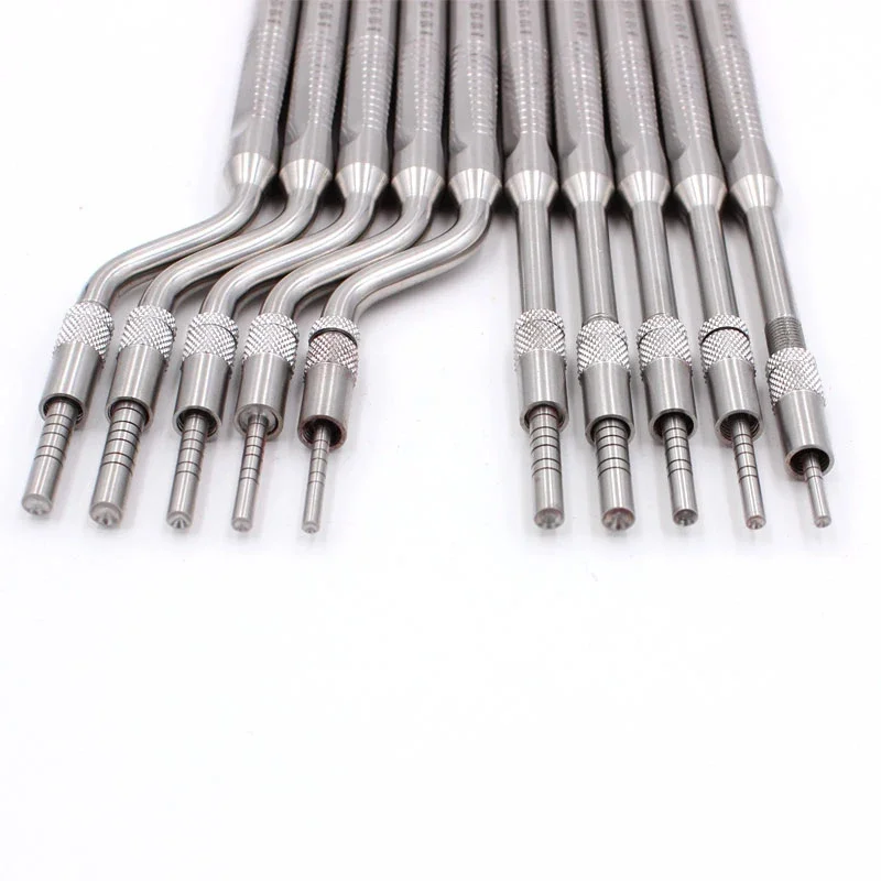 A Set /5 Pcs Implant Osteotome Instrument Mandibular Sinus Elevator Tool Concave Tips Sinus Lifting Device Implant Bone Extruder