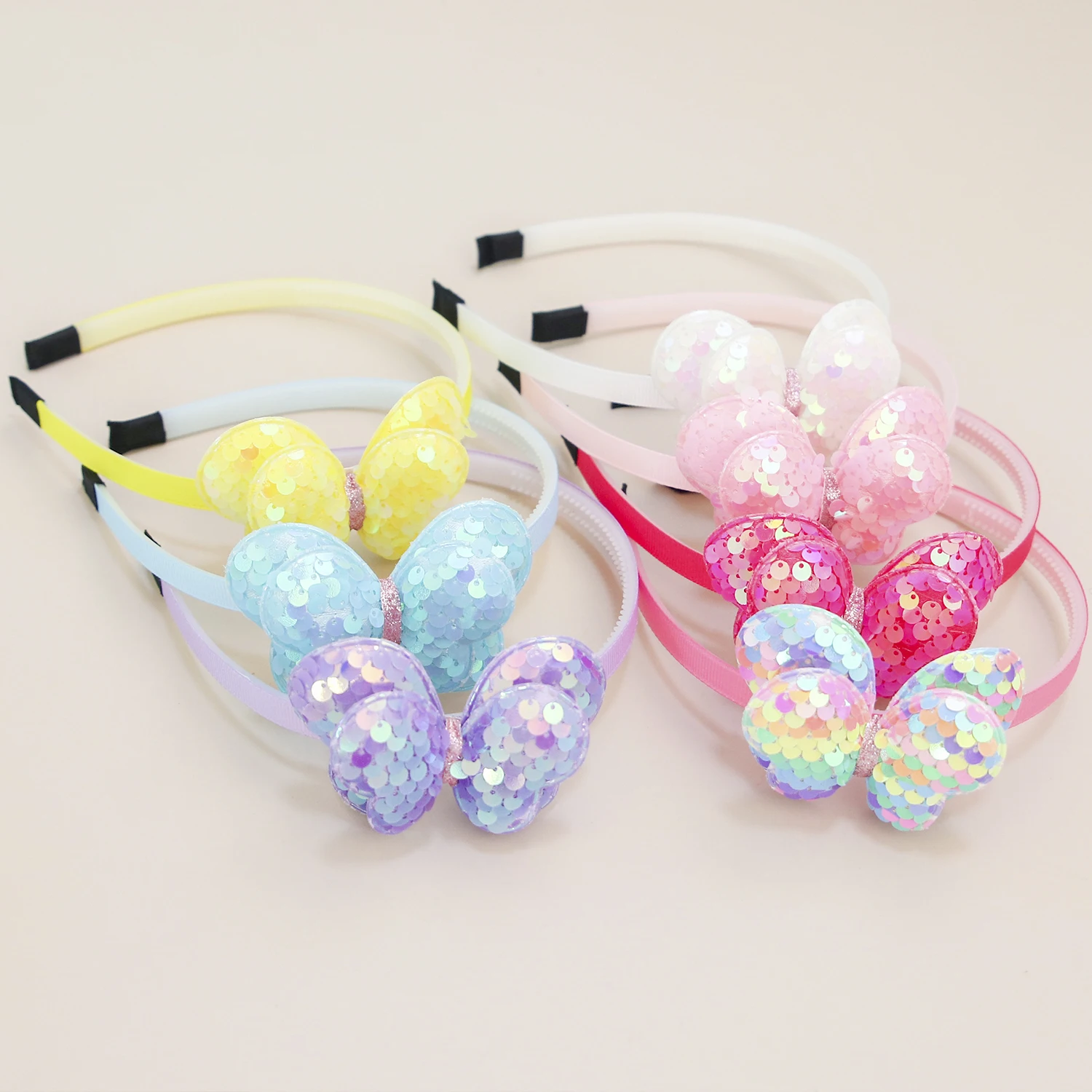 1PC Cute Butterfly Headbands for Girls Double Butterfly Hair Bows Hairbands with Teeth Kids Children Hair Accessories