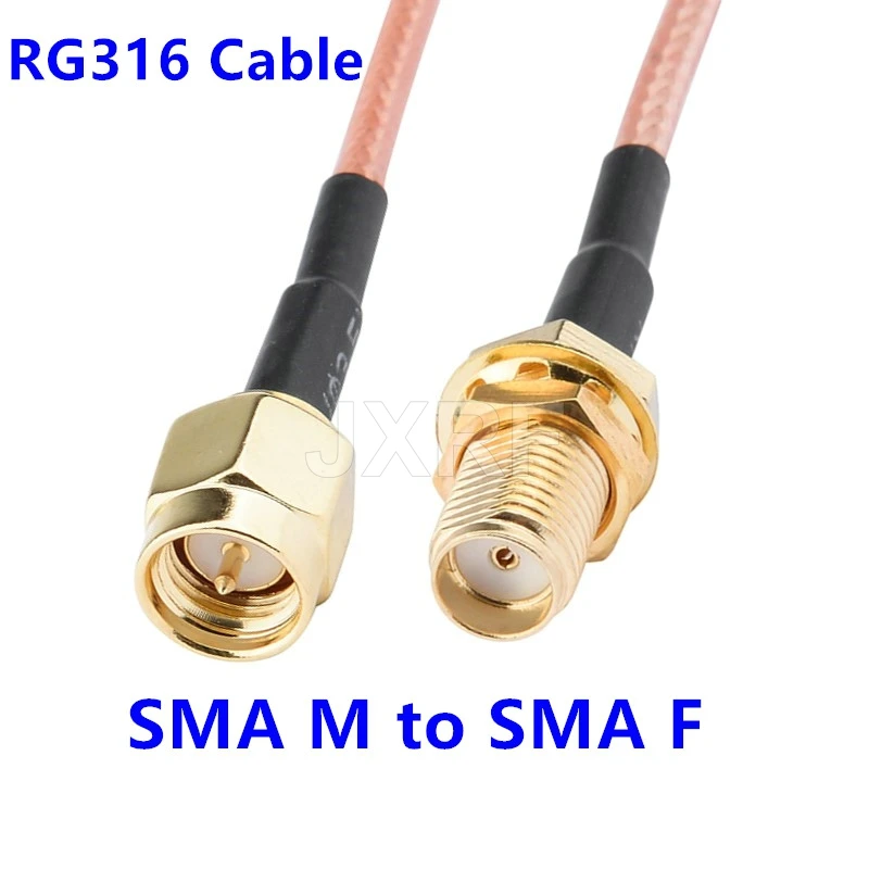 100PCS SMA Male plug to SMA Female Bulkhead Nut RG316 Connector Wire Terminal RF Jumper pigtail 10CM 15CM 20CM 30CM 50CM