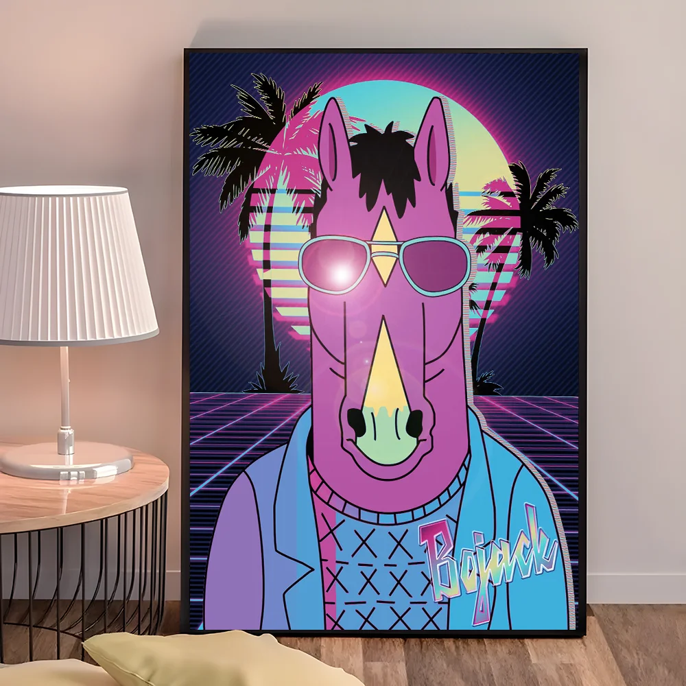 1PC Anime B-BoJack cavaliere Poster autoadesivo arte impermeabile adesivo di carta Coffee House Bar Room Wall Decor