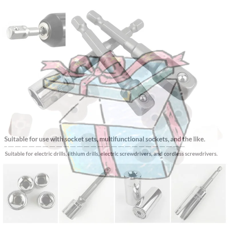 【CCA】1/3 Peças Adaptador de Soquete de Aço Cromo Vanádio para Ferramentas Elétricas, Adaptador de Haste EX para 1/4 ", 3/8 ", 1/2 ", Conjunto de Ponta