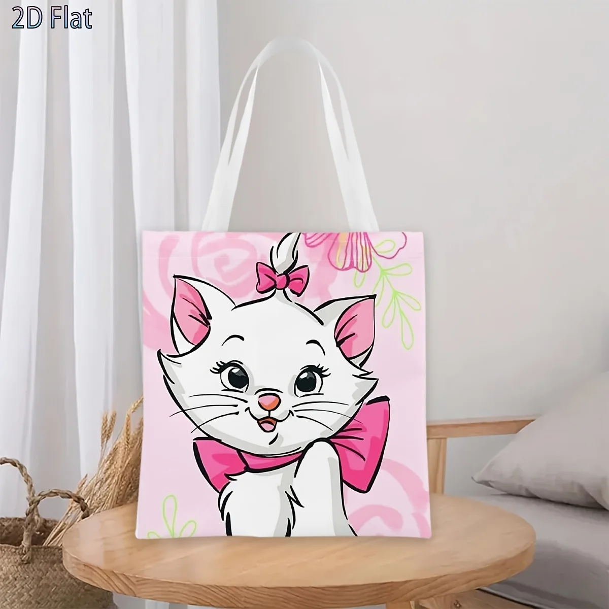 1pc Marie Pink Bow Tote Bag,reusable shopping bag,suitable f