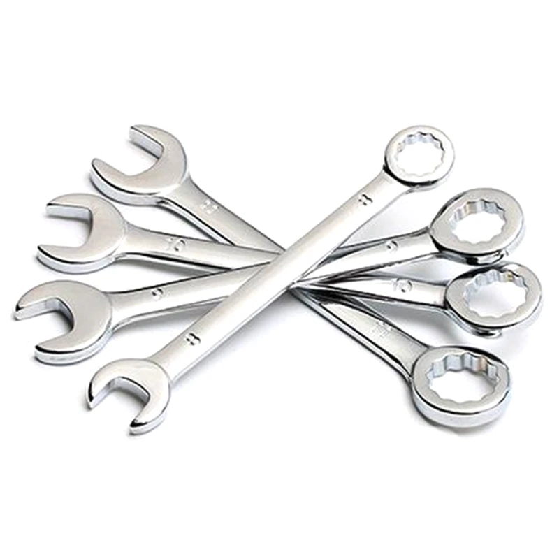 10Pcs Metric/Inch Mini Wrench 4-11mm Mirror Throw Open End Set Repair Car Tools Combination Wrench Multitool Plum Wrench