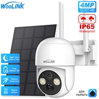 Solar Powered Camera 4MP HD Outdoor WiFi Wireless PTZ IP Camara Rechargeable Audio PIR Human Detection with Solar Panel