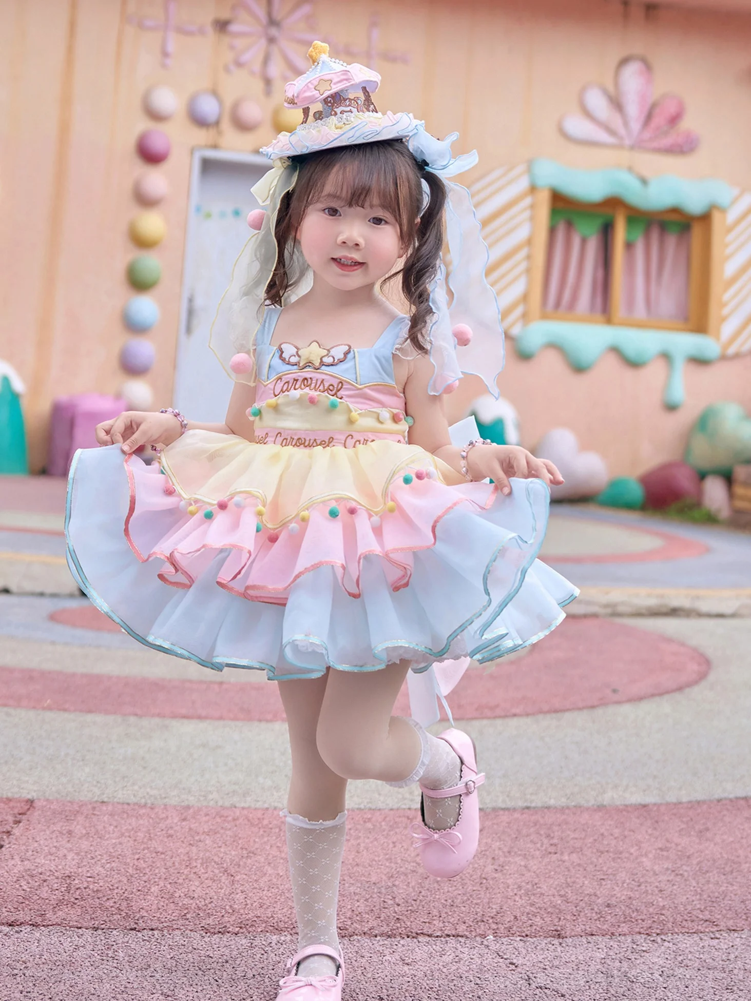 Lolita Princ Skirt Dr Children's Birthday Cake Skirt Fluffy Skirt Strapl Summer Sweet Sle High Waist ort Dr