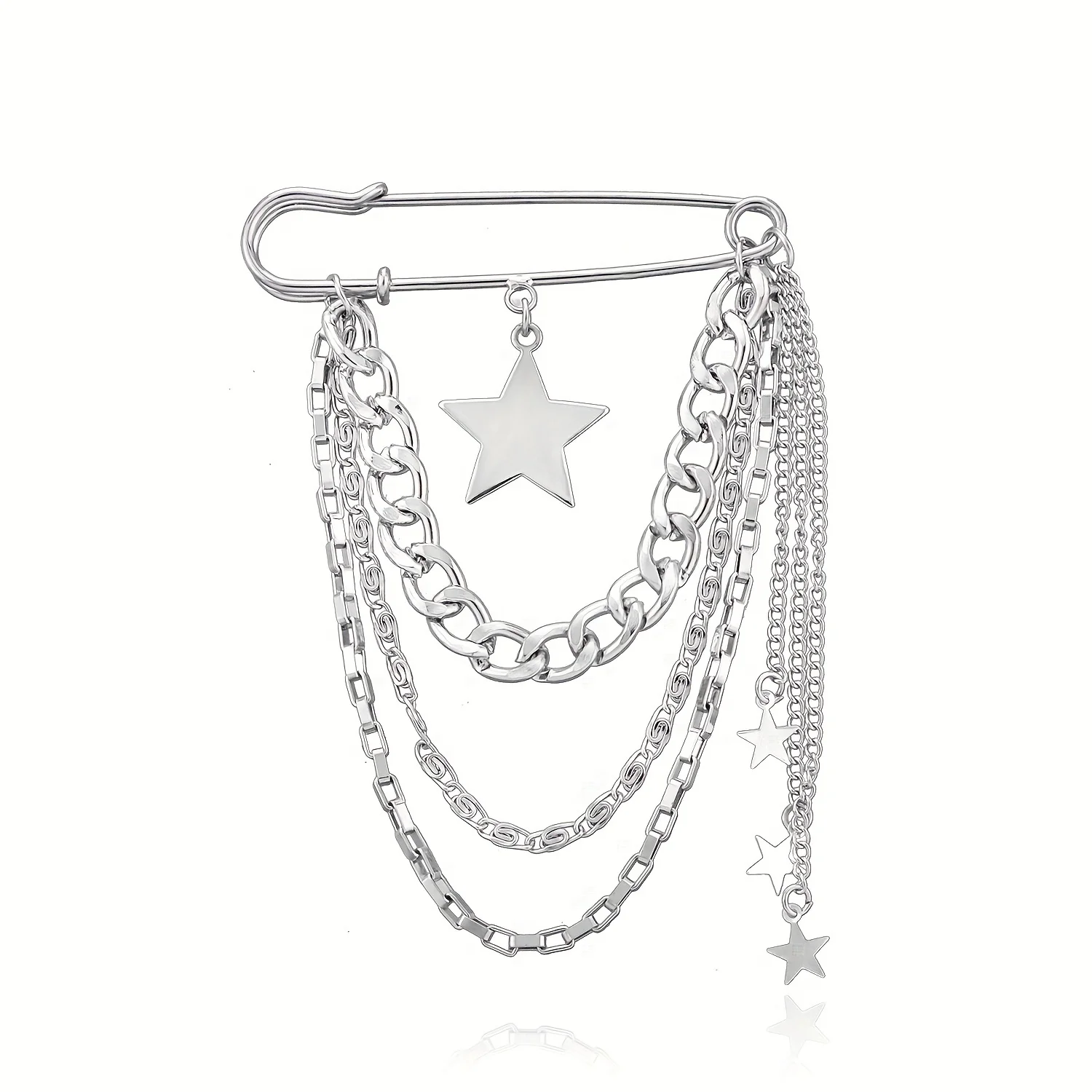 Hip Hop Style Star Tassel Pendant Safety Pin Women's Personality Creative Funky Pin