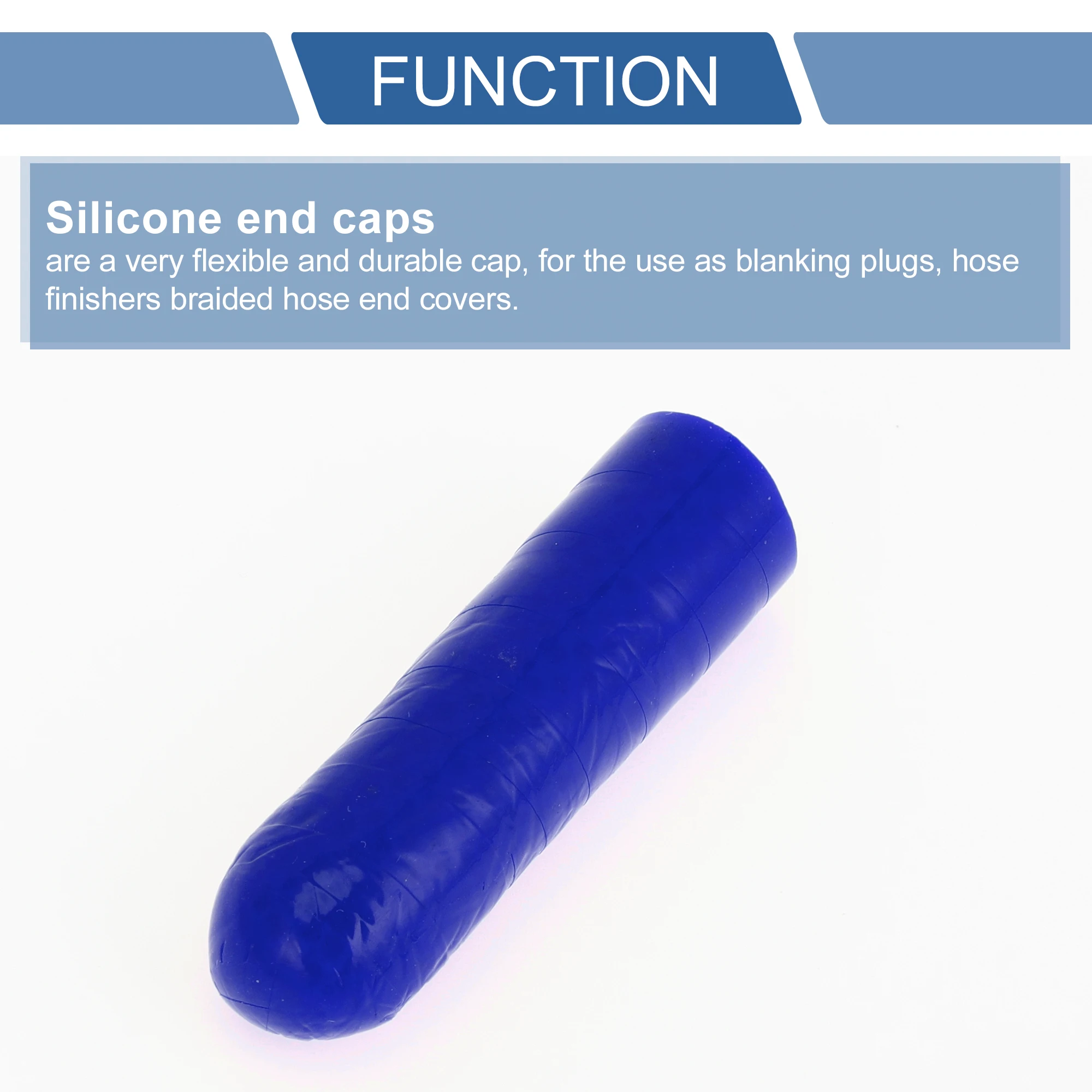 UXCELL 1 Stück 6 mm-40 mm Innendurchmesser, 40 mm Länge, blaue Auto-Silikonschlauch-Endkappe, verstärkte Silikon-Blindkappe für Bypass-Rohre, universell
