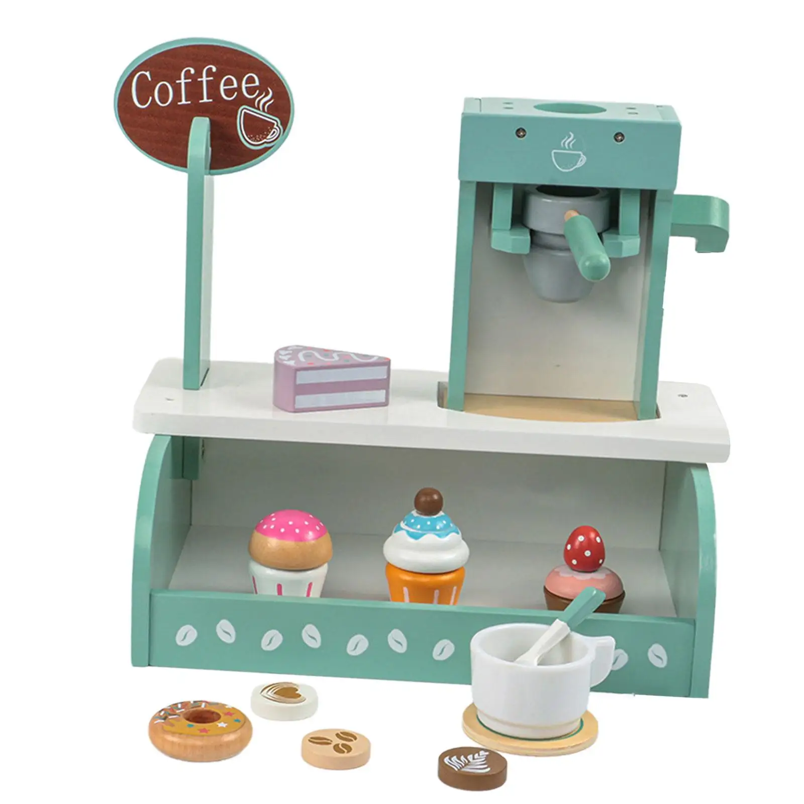 Set da gioco per caffettiera per bambini Set di giocattoli per l'apprendimento precoce Caffettiera in legno