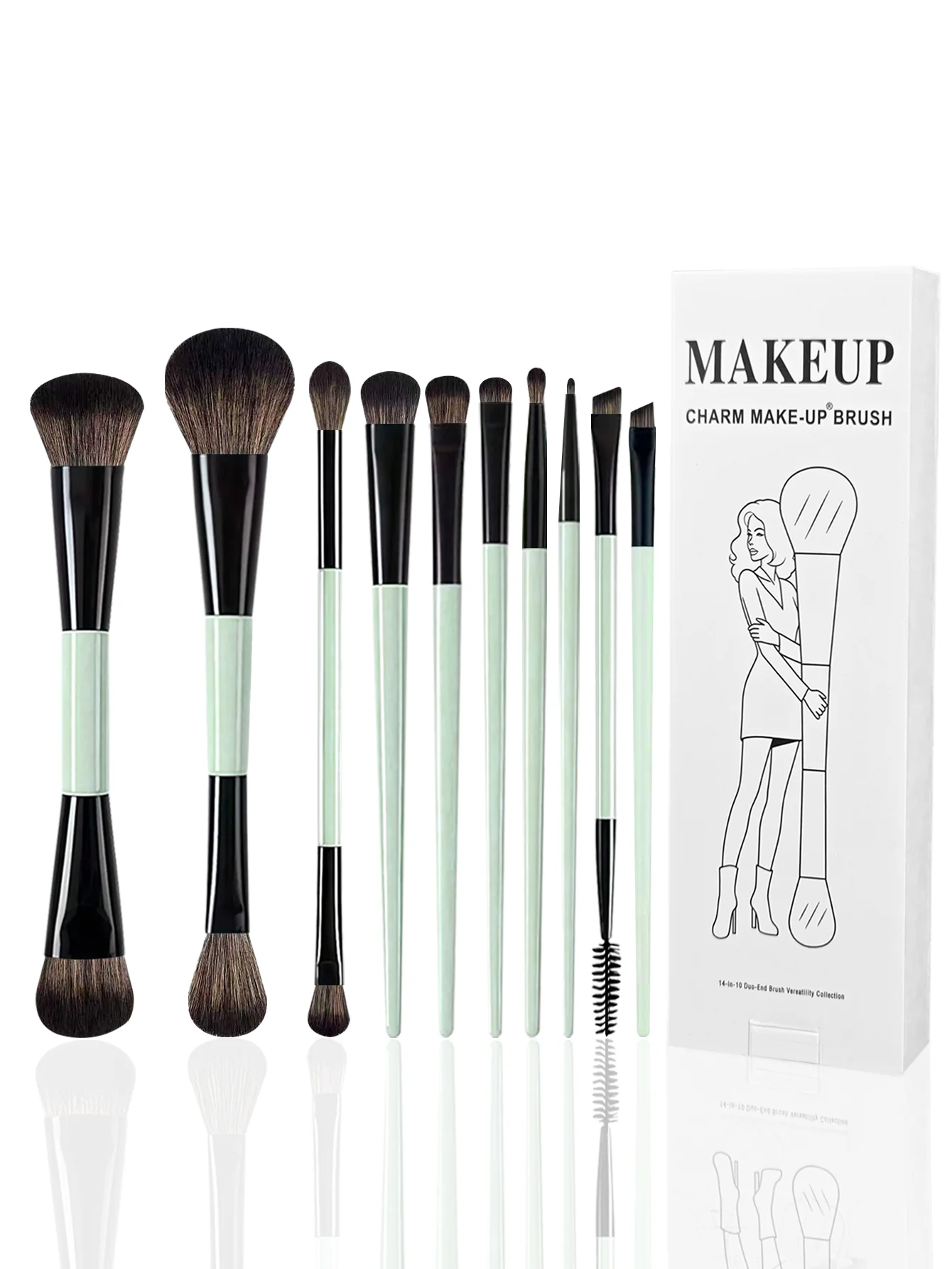 Ensemble de 10 pinceaux de maquillage multifonctionnels pour le visage, pinceaux de maquillage professionnels, outils de maquillage spécialisés, pinceaux de maquillage pour débutants, ensemble de pinceaux de maquillage, pinceaux de maquillage multi-usages, pinceau pour fond de teint, pinceau pour poudre, pinceau pour fard à joues, pinceau pour correcteur, pinceau pour maquillage des yeux, pinceau pour fard à paupières, pinceau pour sourcils, pinceau pour eye-liner, pinceau pour cils, pinceau de mélange, pinceau pour surligneur, pinceau Kabuki, ensemble complet de pinceaux, outils de maquillage essentiels pour les voyages et la maison, adaptés aux filles et aux femmes
