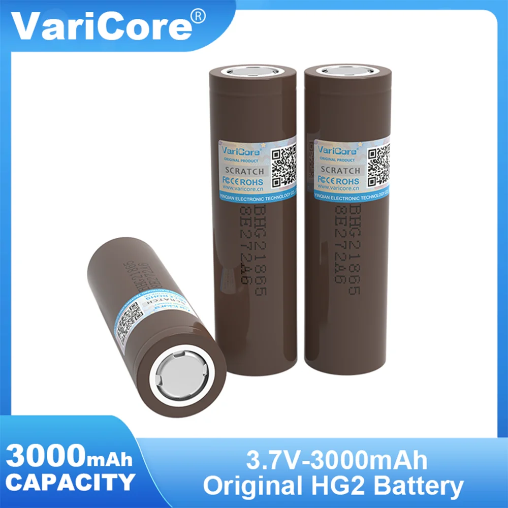 

VariCore 100% Original HG2 3.7v 18650 3000mAh batteries 3.6V discharge 20A dedicated high-Power Rechargeable battery