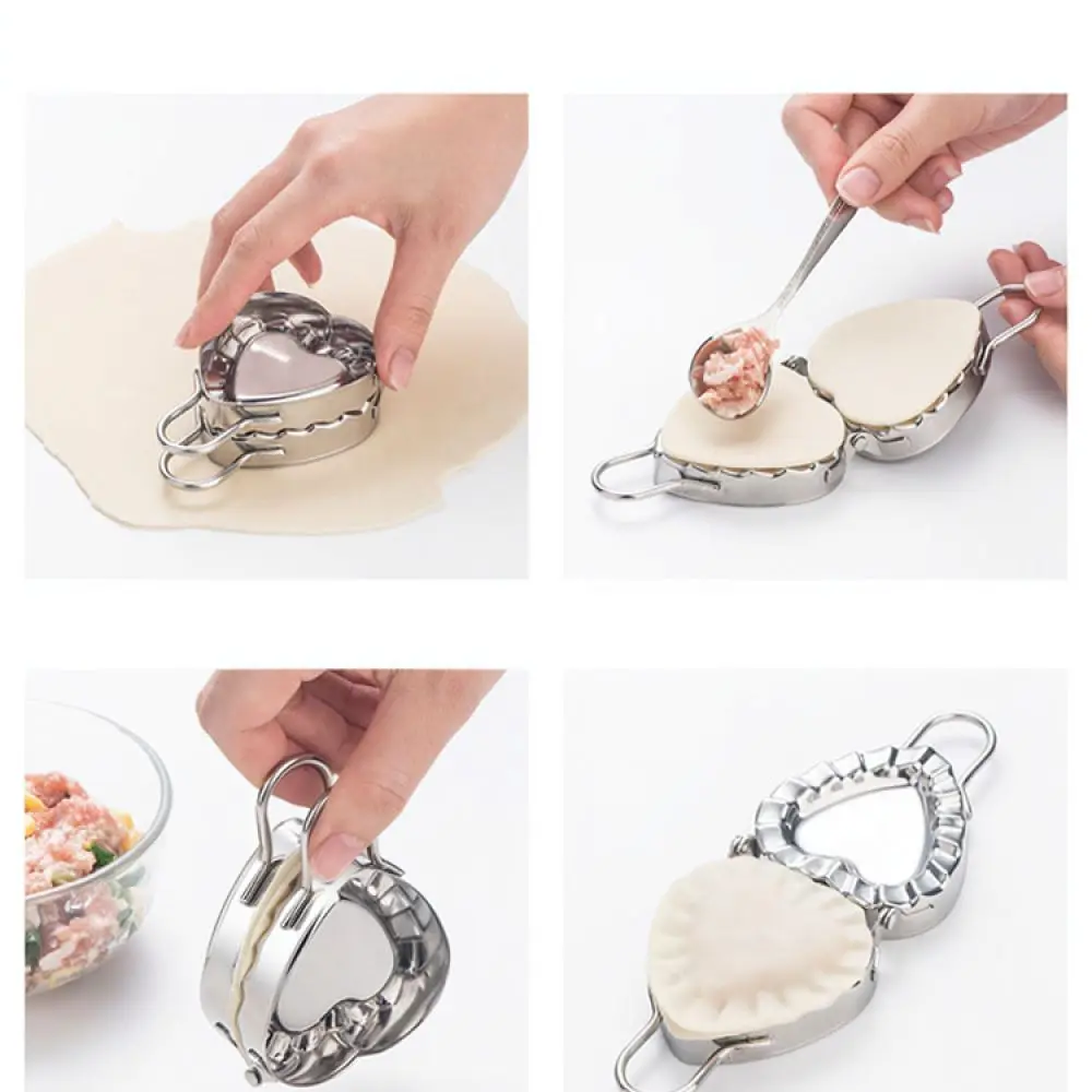 Stainless Steel Heart Dumpling Maker Tool Kitchen Pastry Ravioli Press Mold Professional Dough Wrapper Gadget
