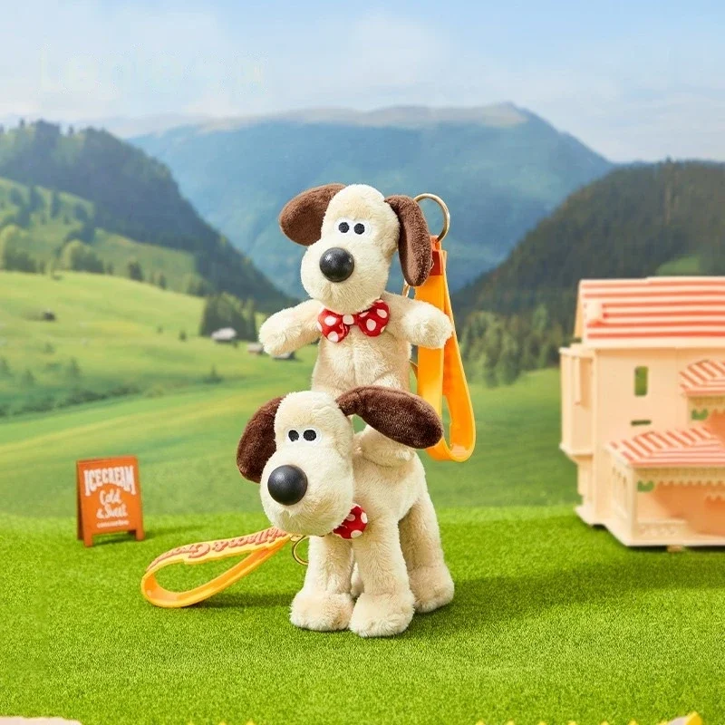 Grappige schattige hond Gromit pop pinguïn Wallace speelgoed cartoon gevulde hond tas hanger sleutelhanger anime schattige puppy verjaardag kerstcadeau