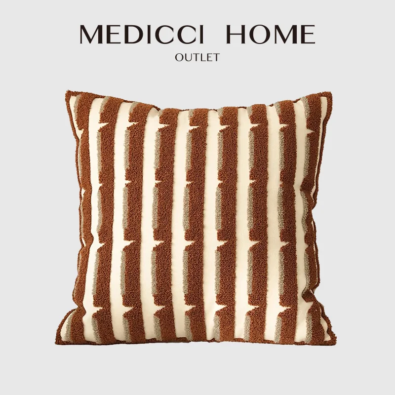 Medicci Home Modern Vintage Throw Pillowcase Dynamic Design Geometry Decorative Cushion Cover 50x50 For Deep Seat Bed Couch Sofa