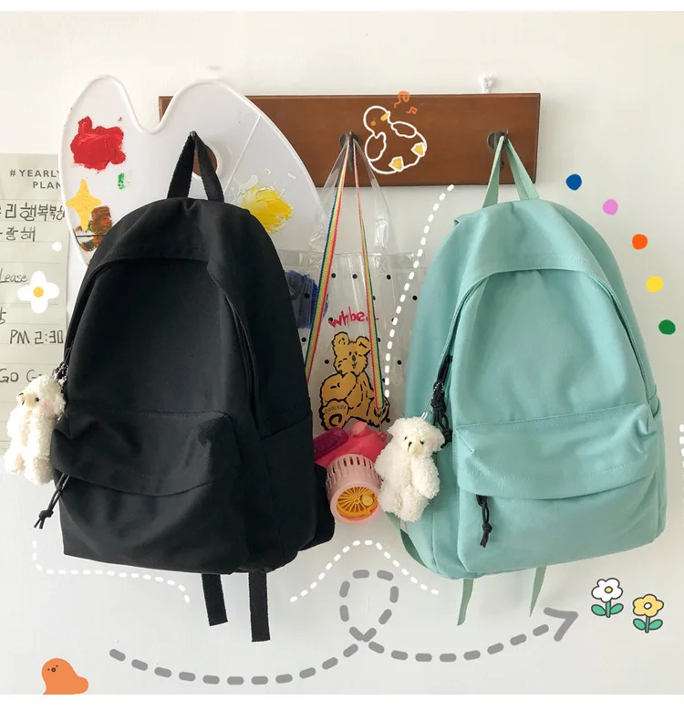 Mochila organizadora de libros de moda para estudiantes, mochilas escolares de lona, bolsas de almacenamiento de suministros diarios para mujeres