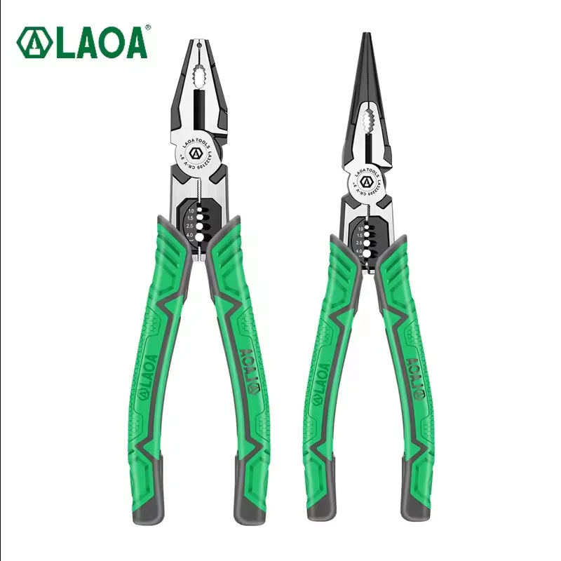

Многофункциональные плоскогубцы LAOA, 8-дюймовый инструмент для зачистки проводов с игольчатым носом, эксцентриковые кусачки 5-в-1 в европейском стиле