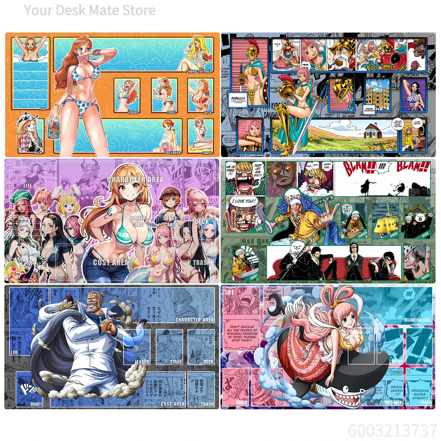 Juego de Mesa One Piece OPCG: Tapete de Batalla de Cartas de Nami y Chopper, Tapete de Duelo de Cartas de Zoro y Franky, Juguetes de Regalo de Anime
