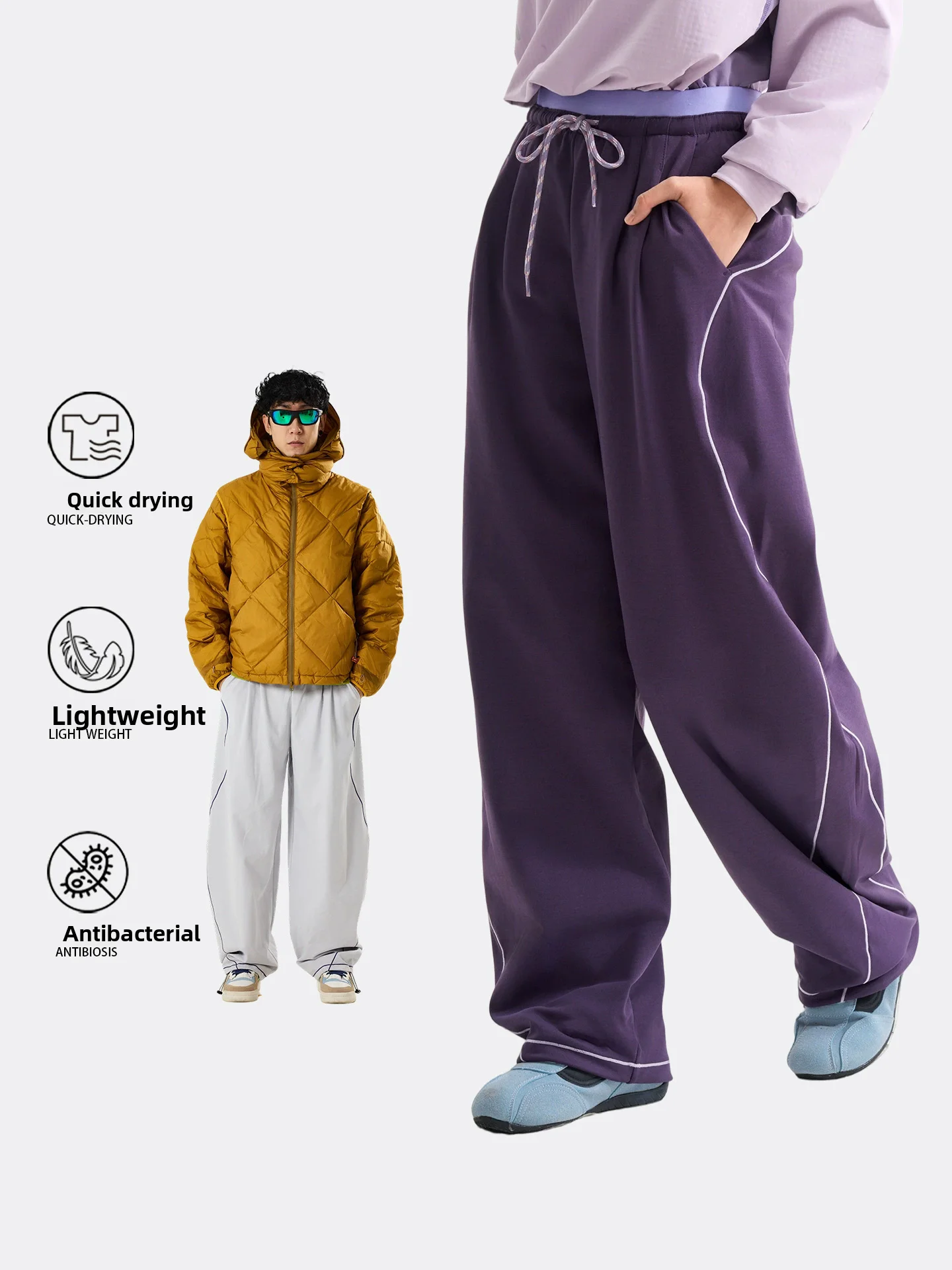 

Lightweight Fce Qui Dry Elastic Loose Knitted Small Knife Pants Men Women Autumn Winter Casual Sports Trousers