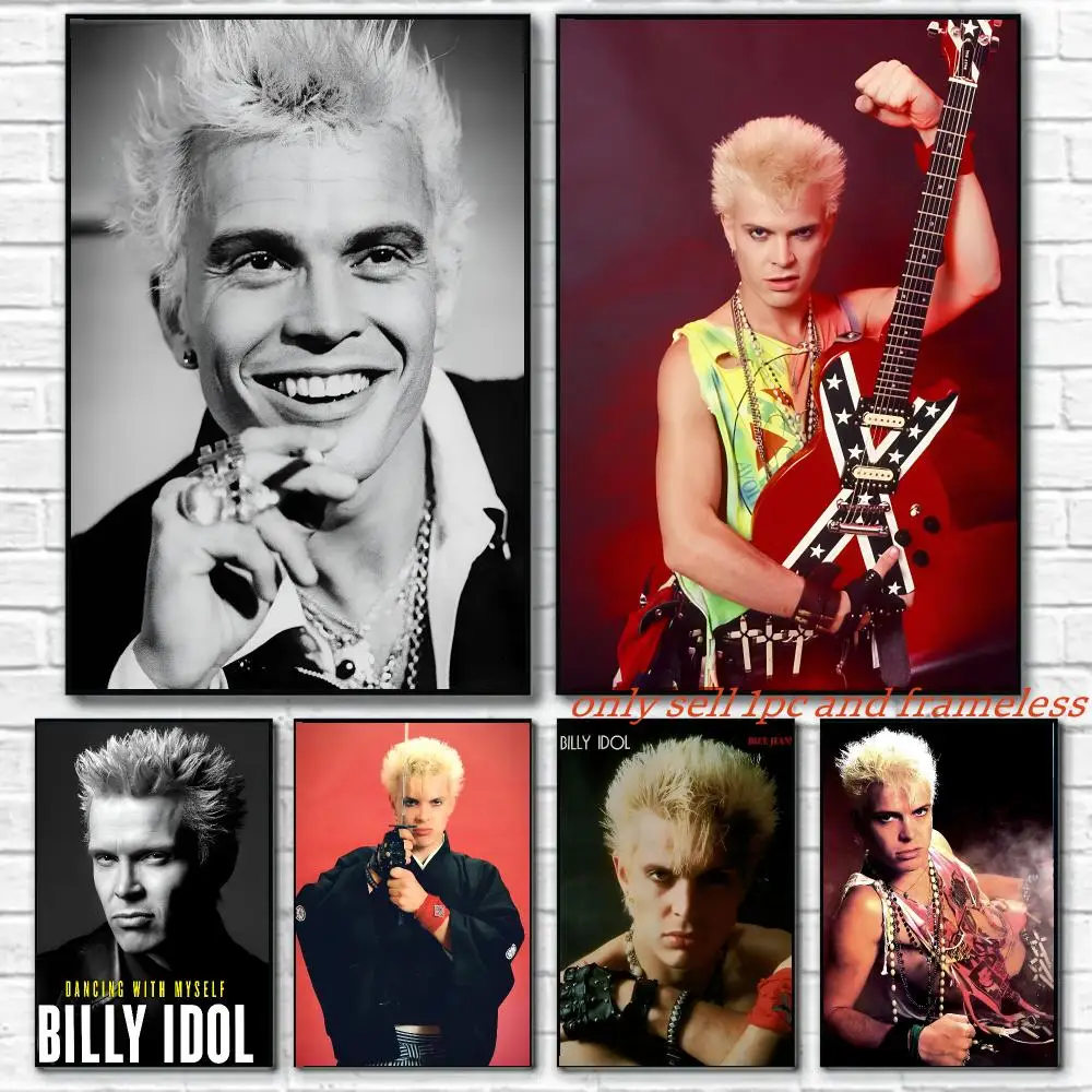 Rock Singer Billy Idol Poster Art painting with prints Home bedroom bar Outdoor places living room decoration gift