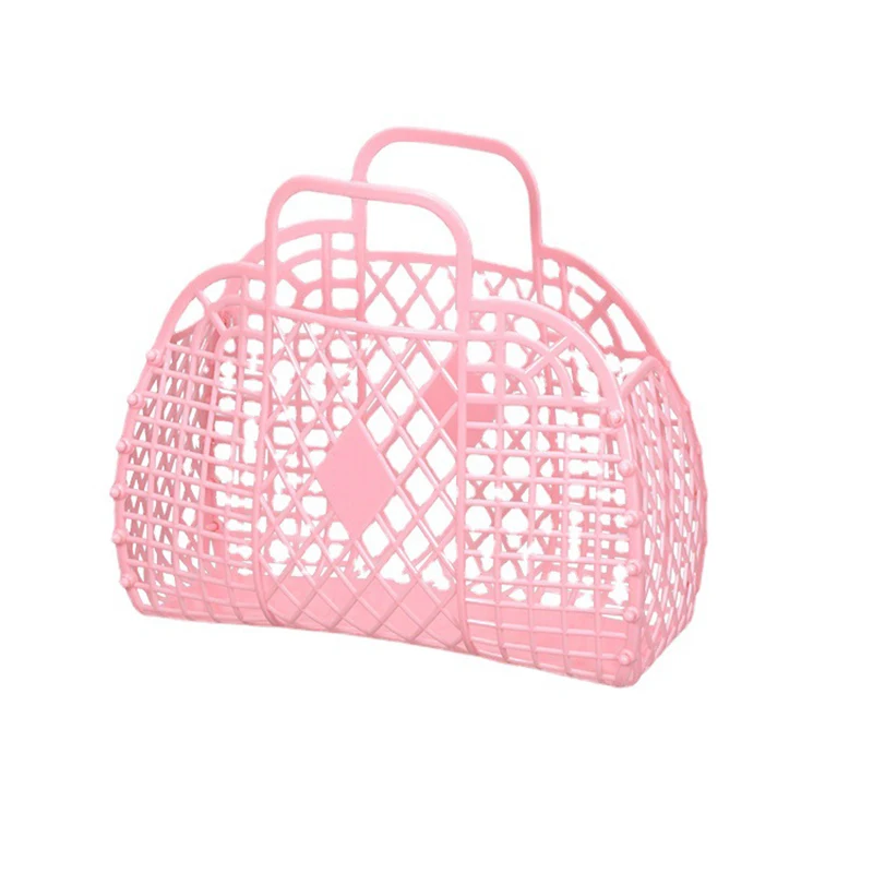 Kitchen Storage Basket Hollow Portable Shower Bath Baskets Desktop Fruit Hanging Child Toys Snack Plastic Organizer