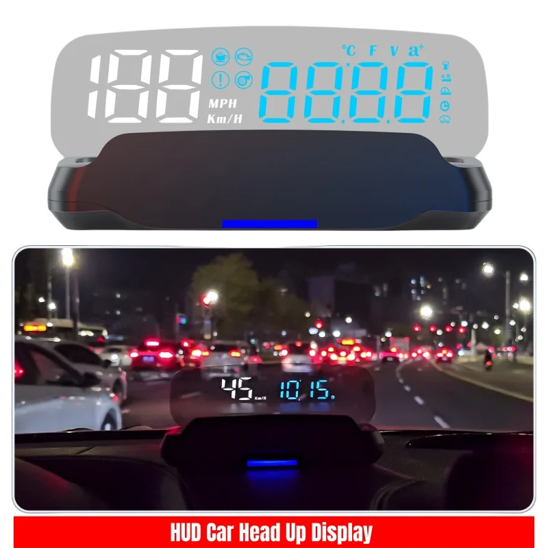 شاشة HUD Car Head Up تزامن تلقائيًا لبيانات السيارة وستهلاك الوقود وضغط التوربينات وسرعة السيارة وعرض الأميال