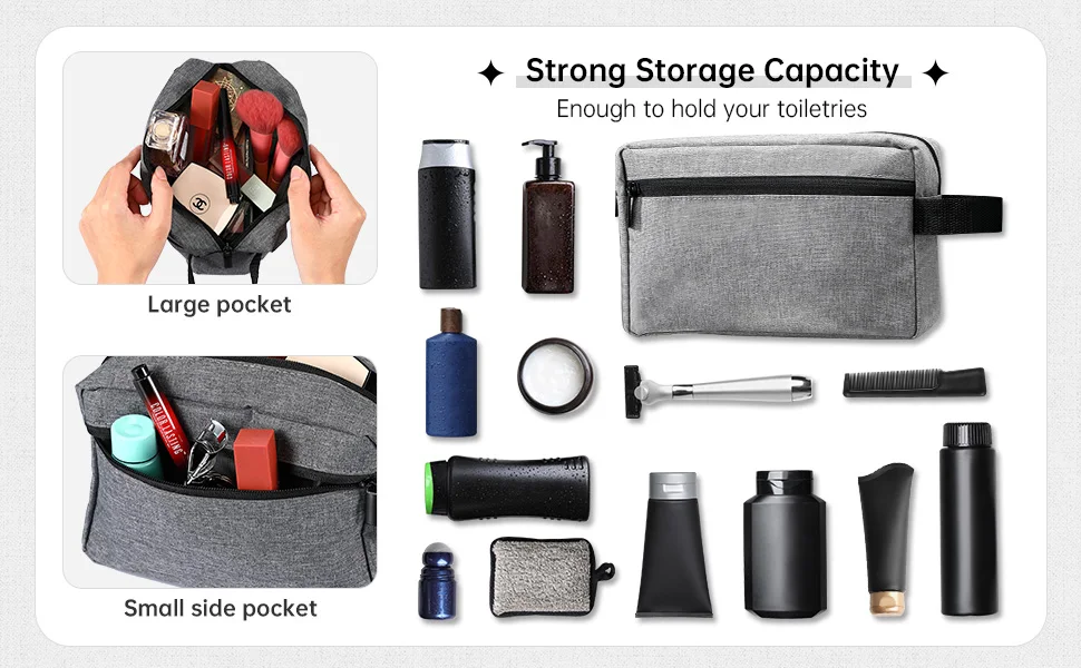 Tragbare Aufbewahrungstaschen für Herren, Kulturbeutel, Rasiersack, Kulturbeutel, Reisetasche, Kosmetiktasche für Damen, Make-up-Tasche, Organizer – Detail 8