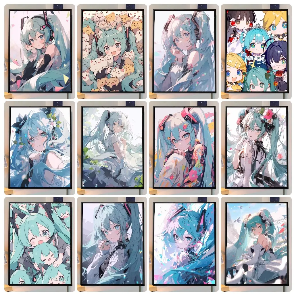 Diamantmalerei Hatsune Miku, süßes Anime-Mosaik, handgefertigtes Kunstwerk, volle runde/quadratische Diamanten für Anfänger, Geschenk, Heimdekoration