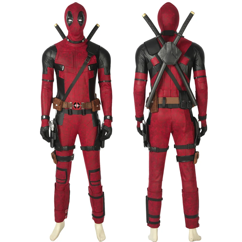 Dead Soldier Wade Wilson Cosplay DP Outfit Superhero Party Red Battle Jumpsuit With Full Props Halloween Armor Costume