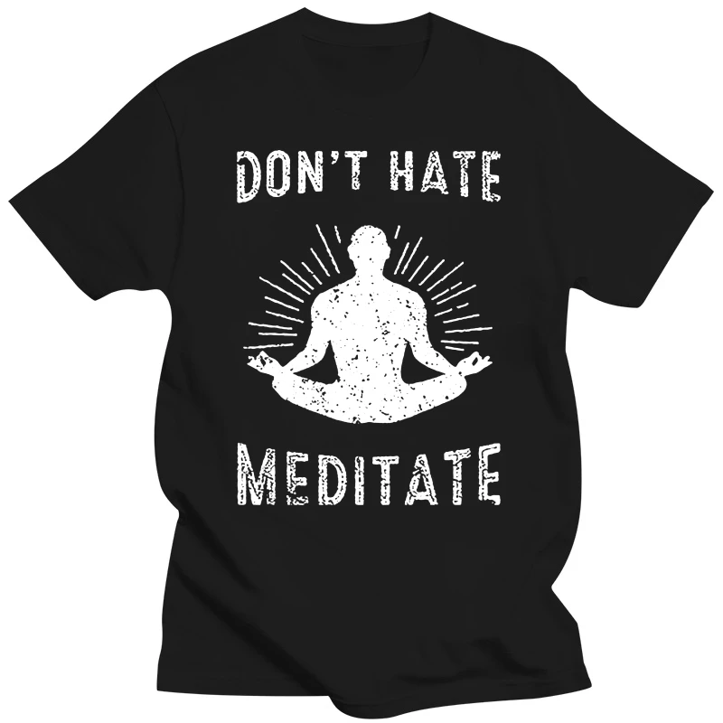 Fashion Men T Shirts DonHate Meditate Zen Yogaer Meditation Humor Mens Black Extended Long T-Shirtfunny T Shirts For Men