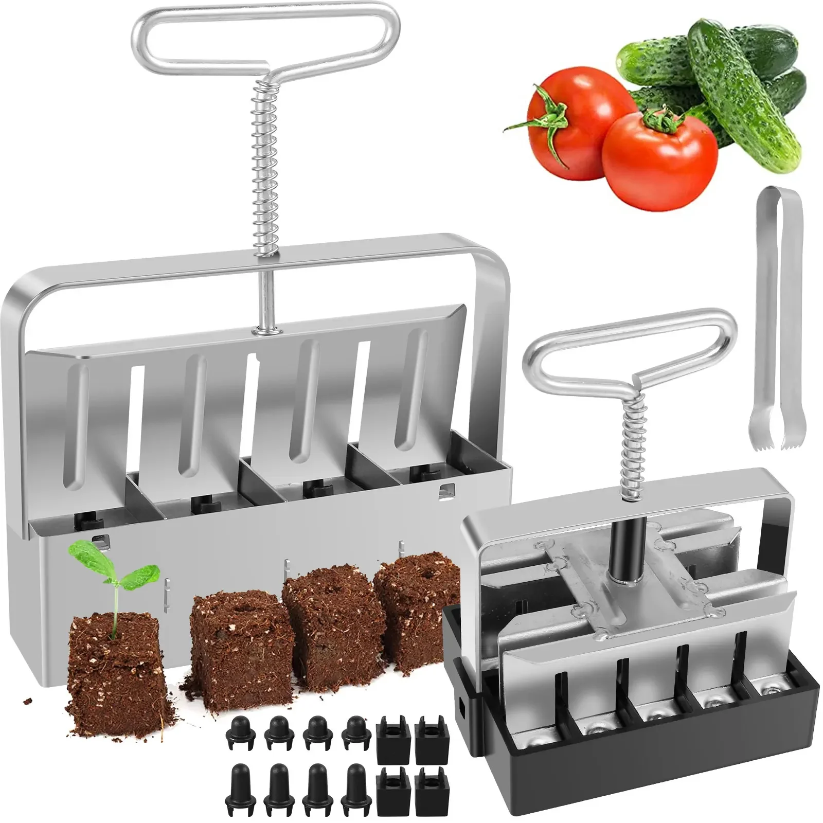 

Handheld Seedling Soil Block Maker 4 Cell / 20 Cell Soil Blocking Tool Used for Seedling Nursery Tool Greenhouse Garden Supplies