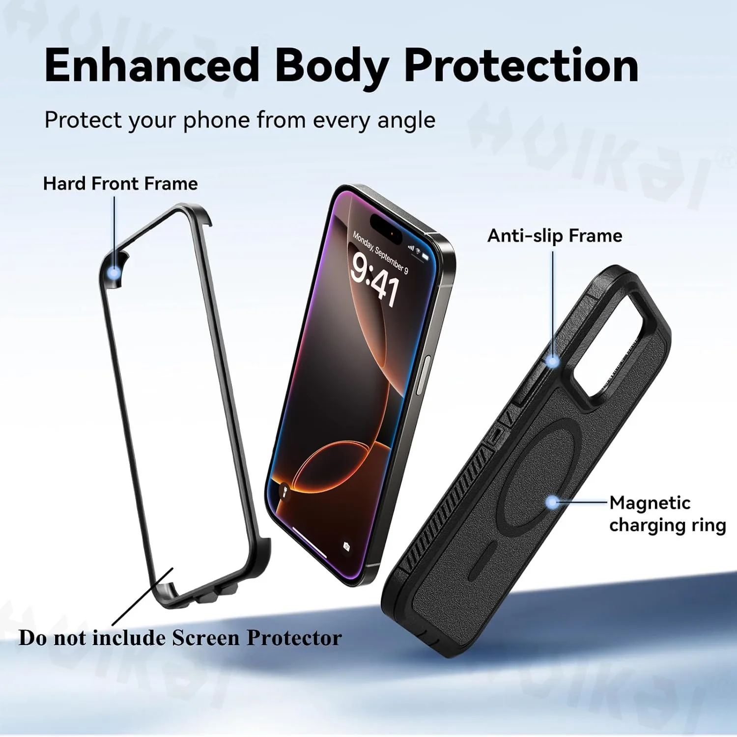 Picture 3: Case For iPhone 17 Pro Max 16 15 Pro Max 15 14 Pro 13 12 Heavy Duty Shock Absorption  Full Body Protective Silicone Rubber Cover