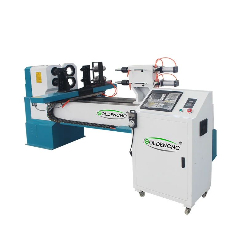 double axis four knife wood cnc lathe milling turning machine for sale